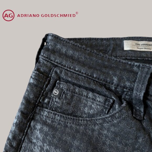 AG Jeans, The Legging Super Skinny, SUPER RARE Black Houndstooth, Size 27 - Picture 7 of 10